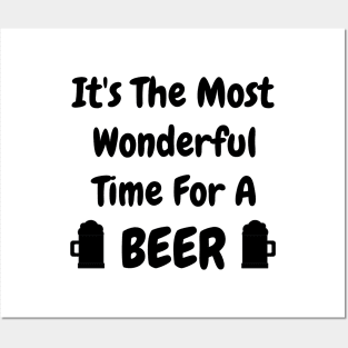 Its the most wonderful time of the year. Its the most wonderful time for a beer. Beer Lover Christmas Design. The Perfect Christmas or Secret Santa Gift. Posters and Art